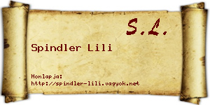 Spindler Lili névjegykártya